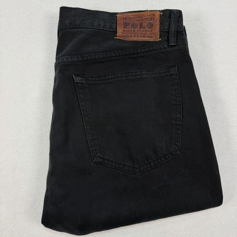 Polo Ralph Lauren The Classic Fit Jeans Mens 36x34 Black Straight Relaxed Cotton